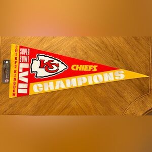 KANSAS CITY CHIEFS SUPER BOWL LVII CHAMPS PREMIUM QUALITY PENNANT 12"X30" BANNER